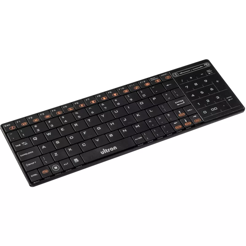 Ultron UMT-BT Bluetooth belaidė klaviatūra, QWERTZ vokiškas išdėstymas, juoda