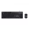 Laidinis pilno dydžio klaviatūros ir pelės rinkinys Gembird KBS-UM-04 USB QWERTY, juoda, 1,5 m laidas
