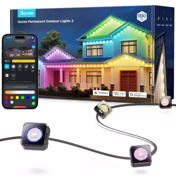 Govee Permanent Outdoor Lights 2 protinga lauko sieninė šviesa Wi-Fi/Bluetooth