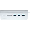 Satechi Type-C aliuminio USB centras ir kortelių skaitytuvas, sidabrinis, ST-TCHCRS