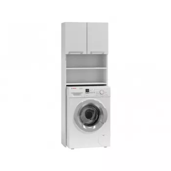 Vonios spintelė Top e Shop PRALKA POLA BIEL balta, laisvai pastatoma, 4 lentynos, 640×300×1830 mm