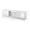 TV spintelė cama meble QIU 160 – baltas blizgus MDF, 1600×420×570 mm