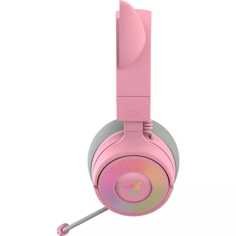 Ausinės Razer Kraken Kitty V3 Pro - Quartz, laidinės ir belaidės, USB Type-A, Bluetooth, Rožinės