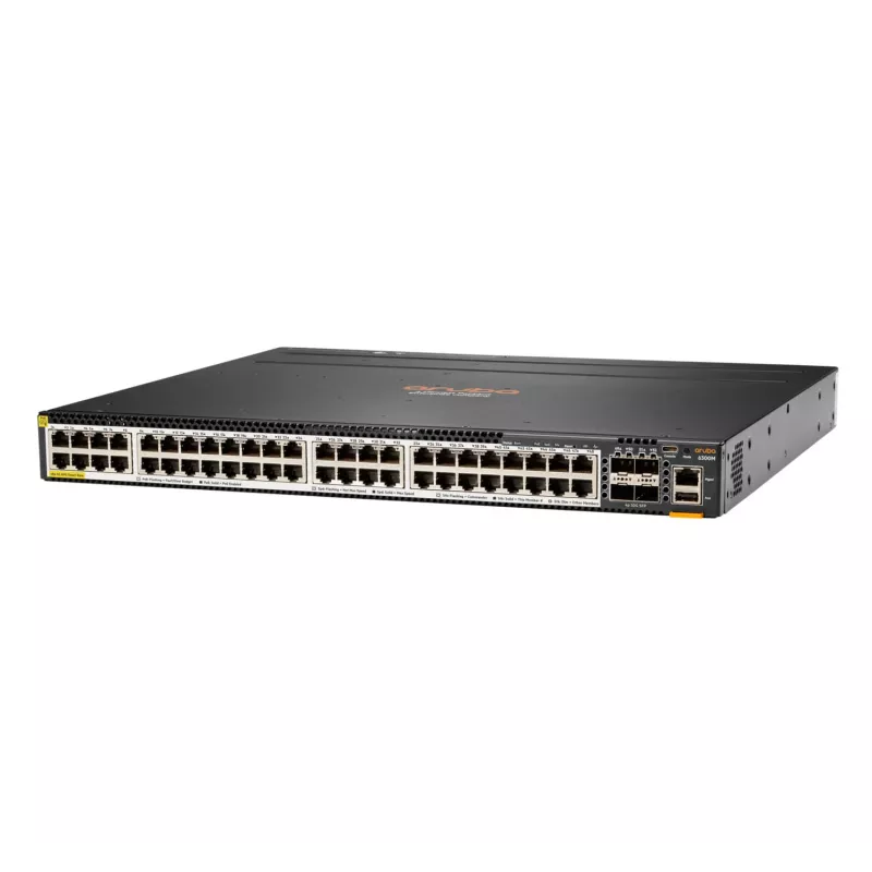 HPE Aruba 6300M jungiklis – valdomas L3, 48 kelių gigabitų PoE+ prievadai + 4 SFP56 50 Gb/s