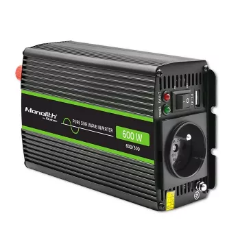Qoltec Monolith automobilinis keitiklis 600 W juodas