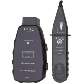 Gossen Metrawatt saugiklių ir miniatiūrinių grandinės pertraukiklių detektorius, CAT III 250 V (M660C)