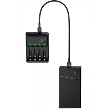Green Cell GC VitalCharger įkroviklis su 4× AA 2000 mAh NiMH baterijomis