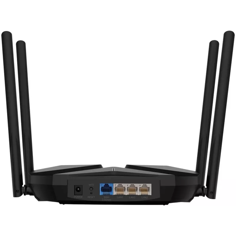 Stalinis maršrutizatorius MERCUSYS MR85X AX3000 dviejų juostų Wi‑Fi 6, 3000 Mbps, 4 antenos, 3 Gigabit LAN prievadai, juodas