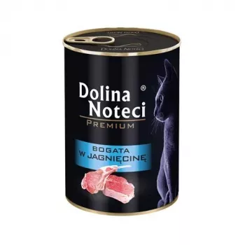 Šlapias kačių ėdalas Dolina Noteci Premium 400 g – Vištiena ir ėriena, suaugusioms katėms, skardinė