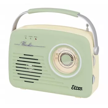 Stalinis radijo imtuvas Eltra LUIZA RETRO SP-11 su MP3, USB ir SD kortelių palaikymu, mėtų spalva