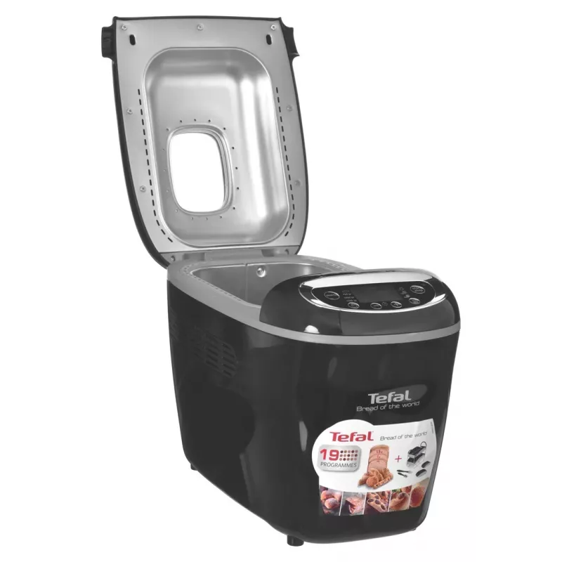 Kepimo mašina Tefal PF611838 – 1600 W, 1,5 kg talpa, 19 programų, jutiklinis valdymas, juoda