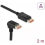 DisplayPort kabelis DeLOCK 8K 60 Hz 2 m tiesus kištukas į 90° žemyn lenktą