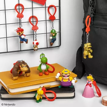Rakto pakabukų rinkinys Backpack Buddies Paladone Super Mario 24 vnt. – įvairūs personažai, kolekciniai aksesuarai