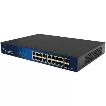 ALLNET ALL-SG8418PM 18 prievadų Gigabit PoE jungiklis – 16 PoE prievadų, 2 uplink prievadai