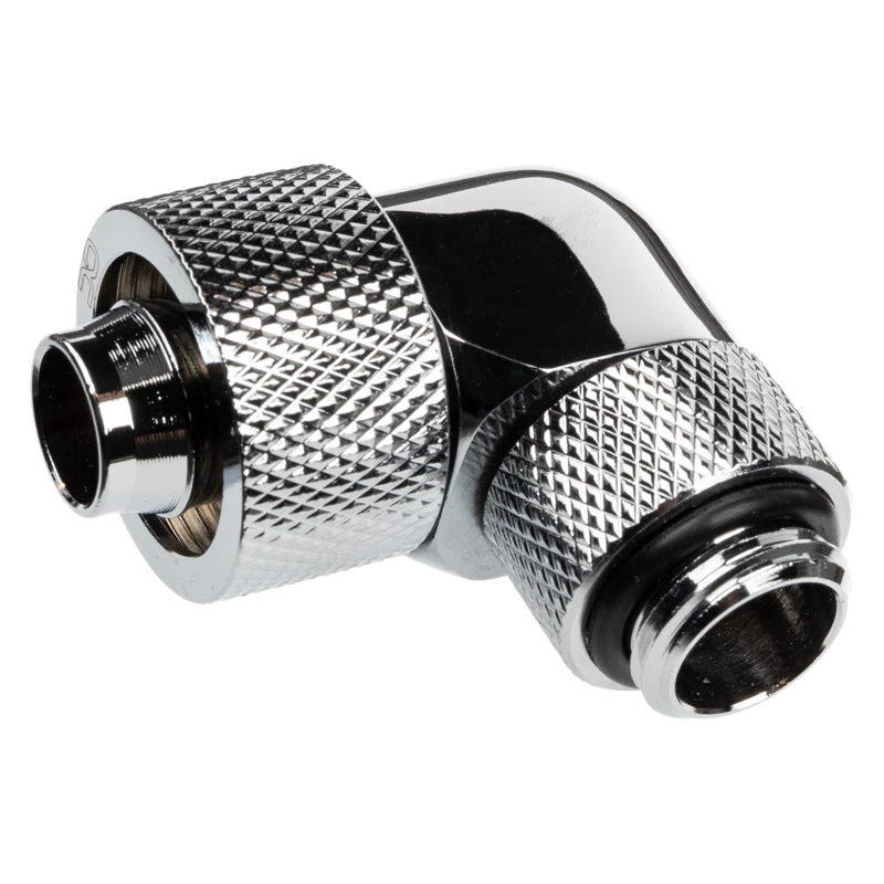 Alphacool Eiszapfen jungtis 90 laipsnių G1/4 colio AG į 16/10 mm - sukama, chromuotas sidabras