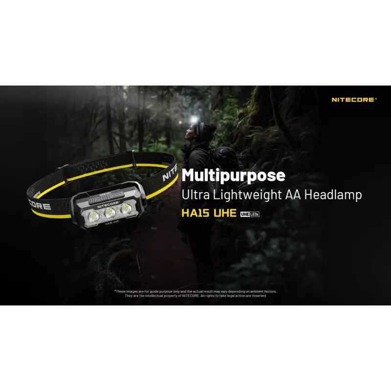 Nitecore HA15 UHE – kompaktiškas priekinis žibintas, iki 400 liumenų
