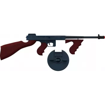 Pulio metalinis gangster pistoletas 155132/6 – spyruoklinis žaislinis pistoletas, metalinis, 8 šovinių talpa