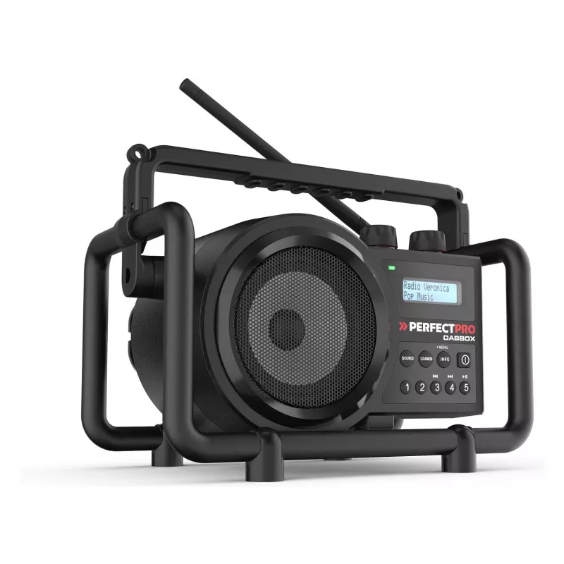 Perfectpro DABBOX radijo imtuvas DAB+ FM AUX Bluetooth atsparus smūgiams