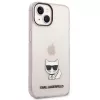 Karl Lagerfeld KLHCP14MCTRI kietas dėklas iPhone 14 Plus / 15 Plus 6.7 rožinis / rožinis permatomas Choupette Body