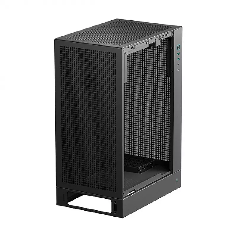 PC korpusas DeepCool CH170 PLUS Tower Black – mikro-ATX/mini-ITX, grūdintas stiklas, USB-C, viršuje montuojamas maitinimo šaltinis