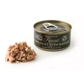 FISH4CATS Tunio filė su jūros dumbliais – šlapias ėdalas katėms – 70g