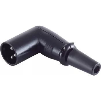 XLR kampinis lizdas ShiverPeaks BS55006 — 3 kontaktų stačiakampis mikrofoninis/kabelio jungiklis, juodas