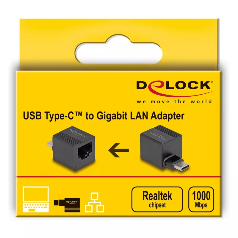 DeLOCK USB Type-C adapteris į Gigabit LAN mini juodas
