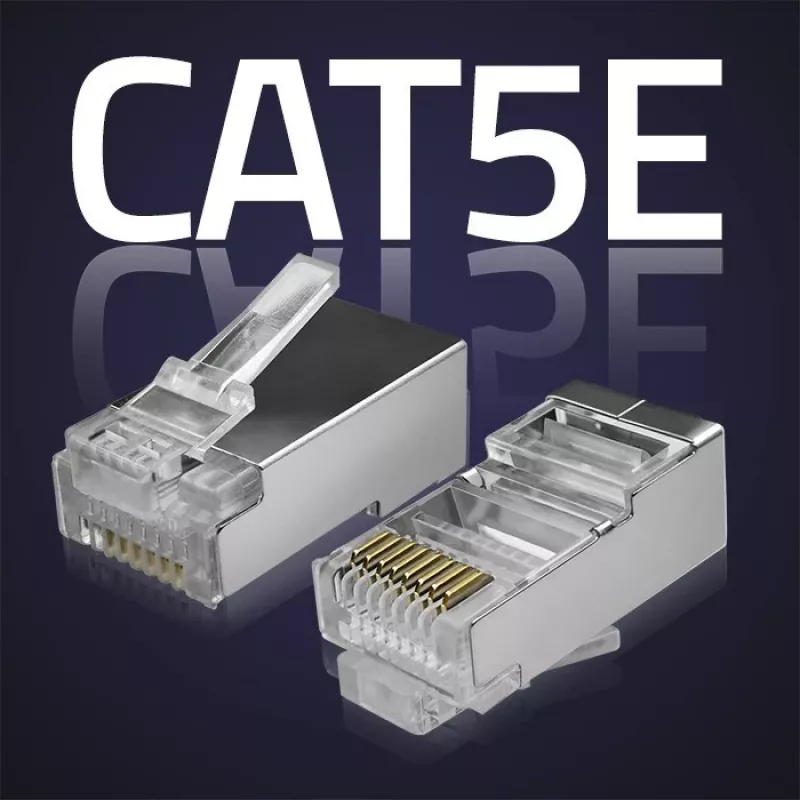 Modulinė RJ45 jungtis QOLTEC 54554 CAT5e FTP, 100 vnt., sidabrinė, plastikinė, 11×22×18 mm