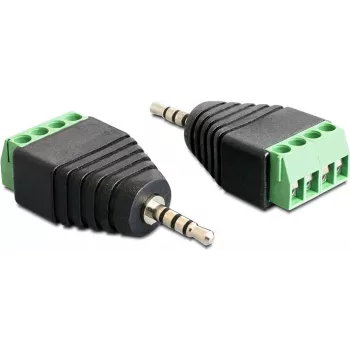 Adapteris iš 2.5mm stereo lizdo į gnybtų bloką DeLOCK 65454 juodas/žalias