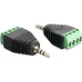 Adapteris iš 2.5mm stereo lizdo į gnybtų bloką DeLOCK 65454 juodas/žalias