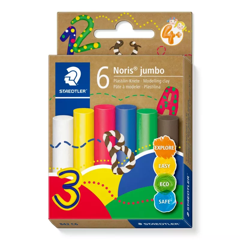 Modelino molis FIMO Noris Jumbo 842 C6 – netoksiškas, lengvai lipdomas, standartinis dydis
