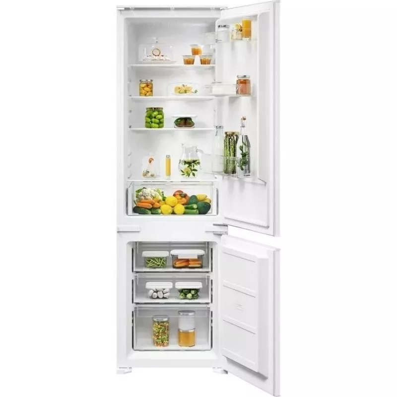 Įmontuojamas šaldytuvas-šaldiklis Electrolux ENS3SE18S — nerūdijantis plienas, viršuje šaldiklis, reversinės durys, Energijos klasė E