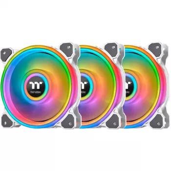 Thermaltake Riing Quad 12 ARGB 120mm korpuso ventiliatoriai 3 vnt. komplektas balti
