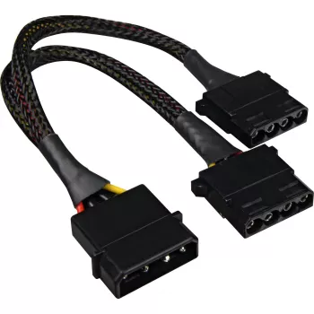 Sharkoon SATA Y maitinimo adapteris 4P Molex 0,15m juodas