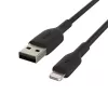Belkin PVC USB-A – Lightning laidas 3 m juodos spalvos