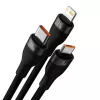 USB laidas Baseus SUP0003351 1,2 m USB A / USB C – Micro USB-A – Lightning juodas