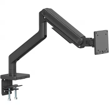Monitorio laikiklis DIGITUS Single, spaustuvinis, iki 49 colių (124,5 cm), 20 kg, VESA 75x75–100x100, pakreipimas -20° iki 50°, aukščio reguliavimas, juodas