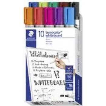 Markeriai baltai lentai Staedtler Lumocolor 351 B10 10 vnt. smailus antgalis