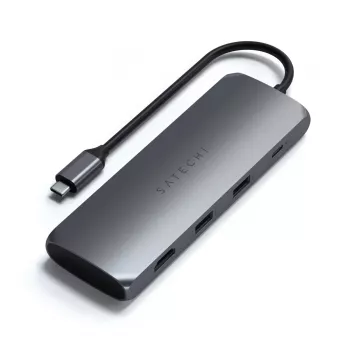 Satechi USB-C Hybrid Multiport Hub 4-in-1 adapter, Space Grey, ST-UCHSEM