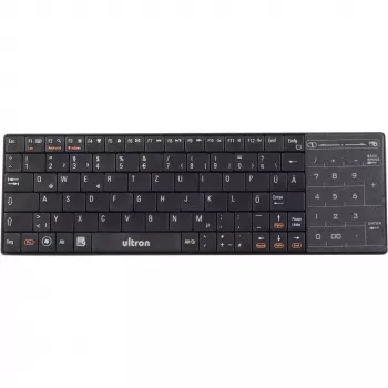 Ultron UMT-BT Bluetooth belaidė klaviatūra, QWERTZ vokiškas išdėstymas, juoda