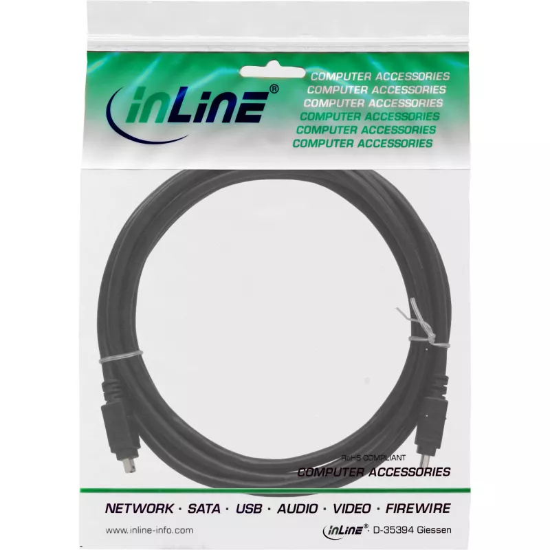 InLine FireWire 400 1394 laidas 4 kontaktų kištukas / kištukas 3 m