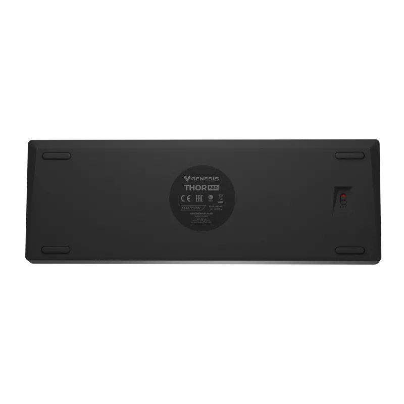 Žaidimų klaviatūra GENESIS THOR 660 G2 US juoda belaidė mechaninė RGB Gateron Brown