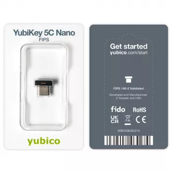 YubiKey Yubico 5C Nano FIPS – USB-C saugos raktas su 2048 bitų RSA šifravimu