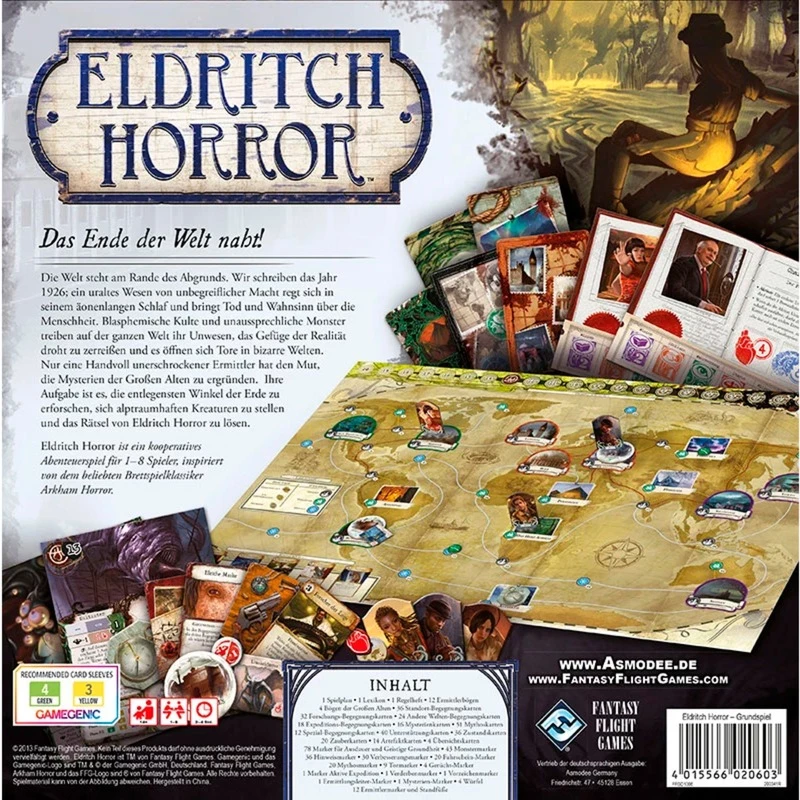 Eldritch Horror pagrindinis žaidimas Šeimos žaidimas