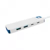 USB-C šakotuvas HYPER HyperDrive Flex HD5200BUGL — 4 prievadai, mėlynas