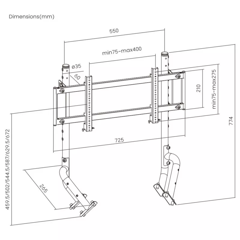 Oplite Monitor Stovas R8 Single juodas mažmeninė prekyba (OP-R8-SMSB)