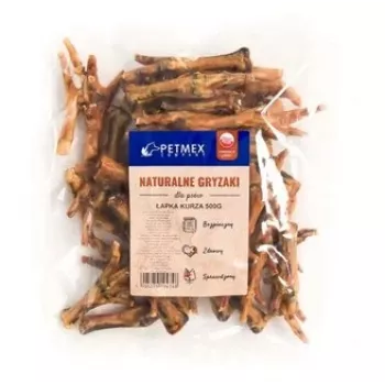 Kramtomas kauliukas šunims PETMEX Chicken Paw 500 g – natūralus vištienos skonio dantų valiklis suaugusiems šunims