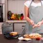 Sumuštinių keptuvė Black & Decker BXSA753E — 2 sumuštiniams, 750 W, nelimpančios plokštės, kompaktiškas nerūdijantis plienas