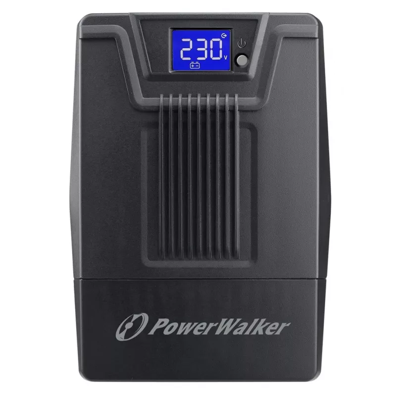 Nepertraukiamo maitinimo šaltinis PowerWalker VI 800 SCL FR – interaktyvus UPS 0,8 kVA (480 W), 2 lizdai Type E, USB, RJ-45/RJ-11, baterija 12V 9Ah, bokštas, juoda