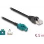 DELOCK tinklo kabelis 91371 — HSD Z į RJ‑45, auksuoti kontaktai, 0,5 m, juodas